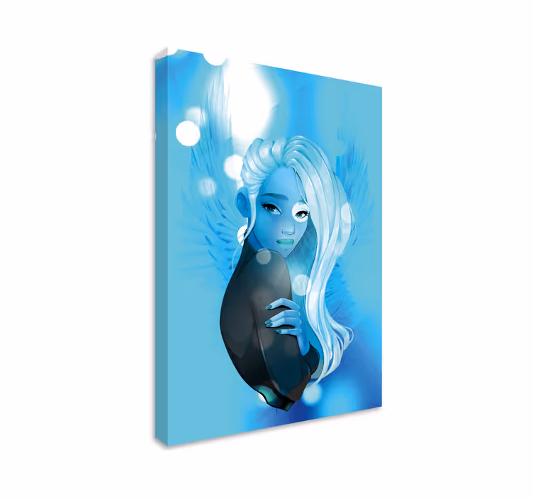 People canvas blue haired character - TenStickers