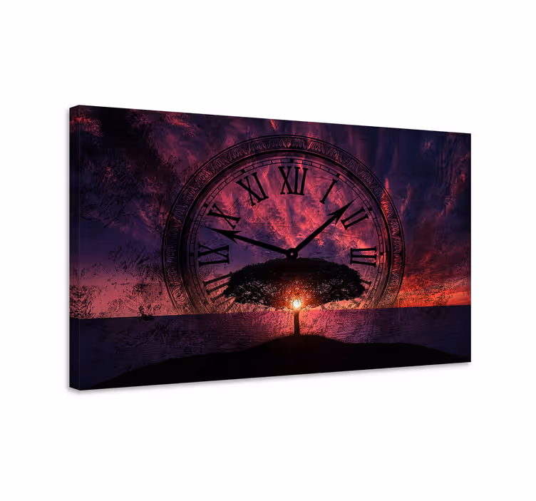 Abstract wall art timeless tree sunset - TenStickers