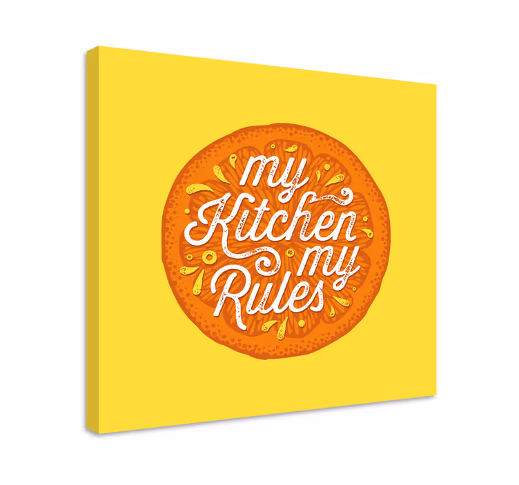 Kitchen rules quote canvas - TenStickers