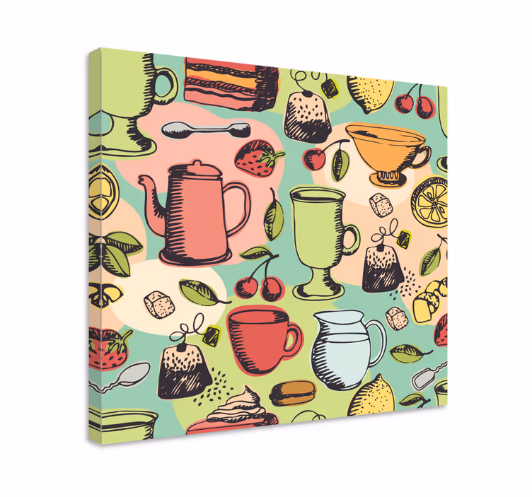Fruit canvas wall art colorful kitchen jars - TenStickers