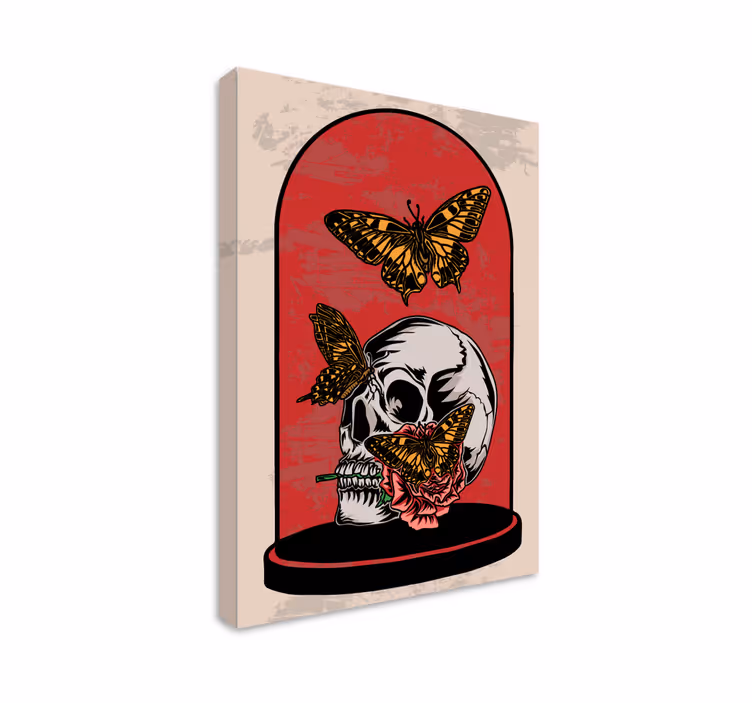 Skull Butterfly Contrast canvas art - TenStickers