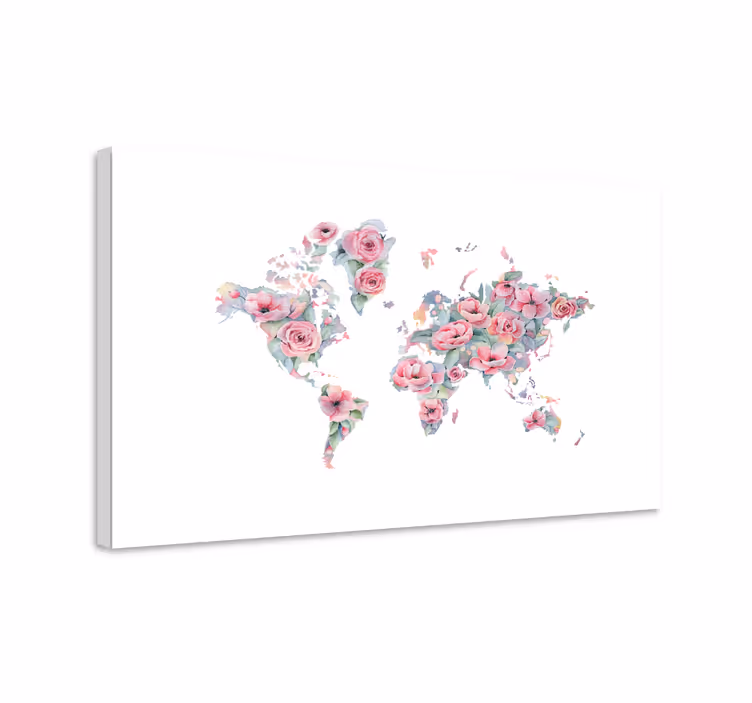 White floral design flower canvas - TenStickers