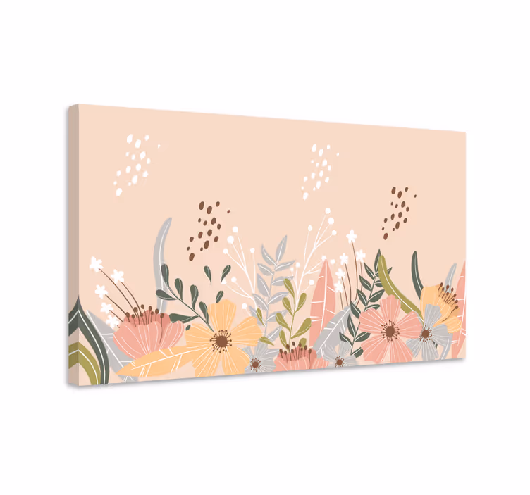 Pastel Floral Design Flowers  canvas - TenStickers