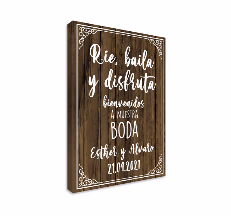 Welcome Wedding Sign quote canvas - TenStickers