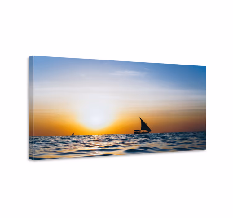 Sailing at sunset landscape canvas - TenStickers