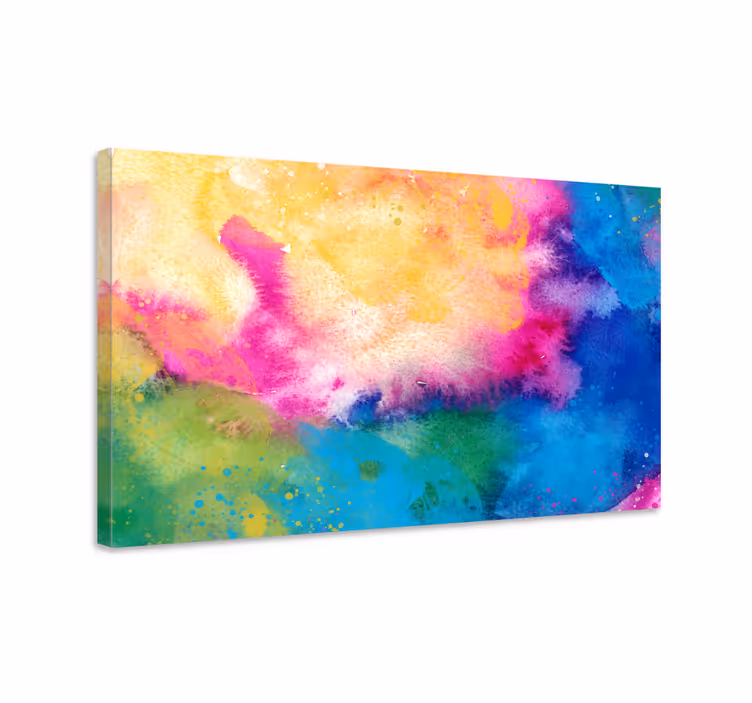 Abstract wall art vibrant watercolor swirls - TenStickers
