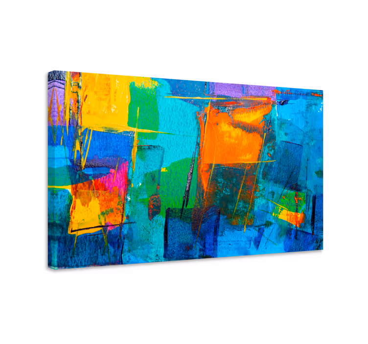 Abstract wall art colorful geometric shapes - TenStickers