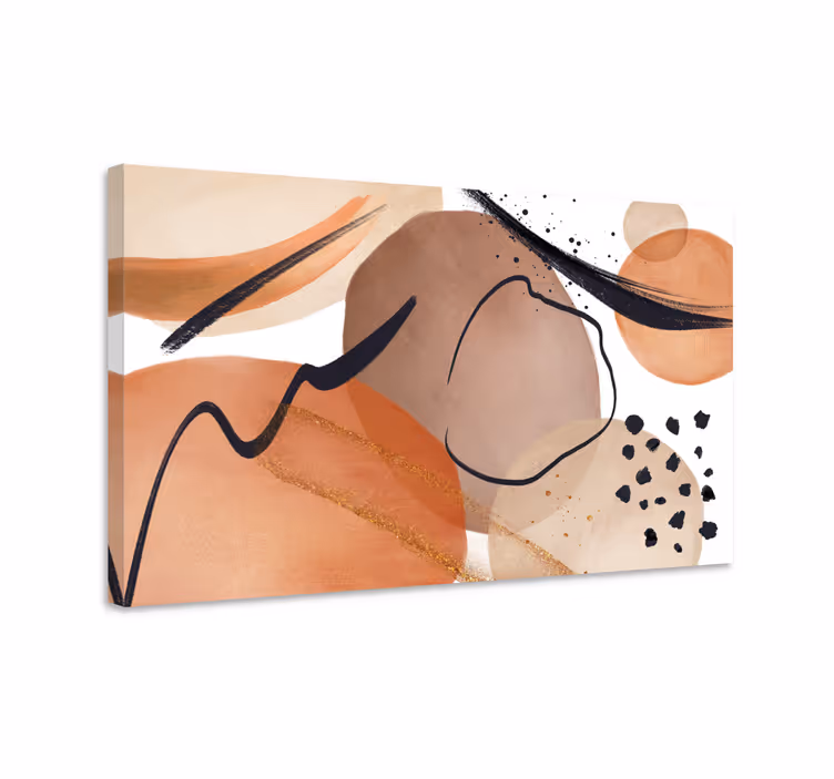 Brown fluid shapes abstract wall art - TenStickers