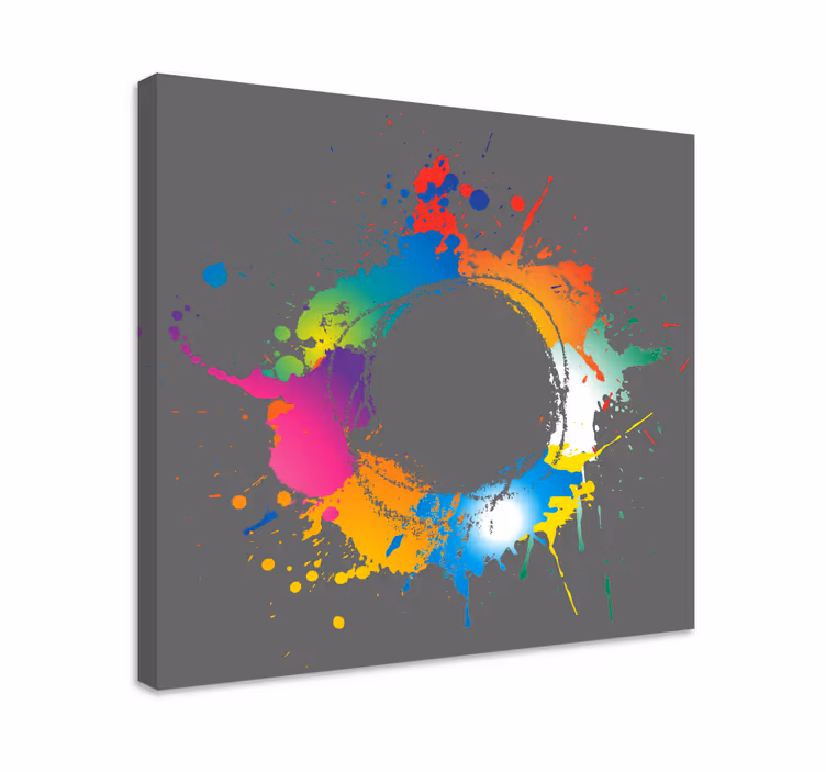 Abstract wall art colorful splash circle - TenStickers