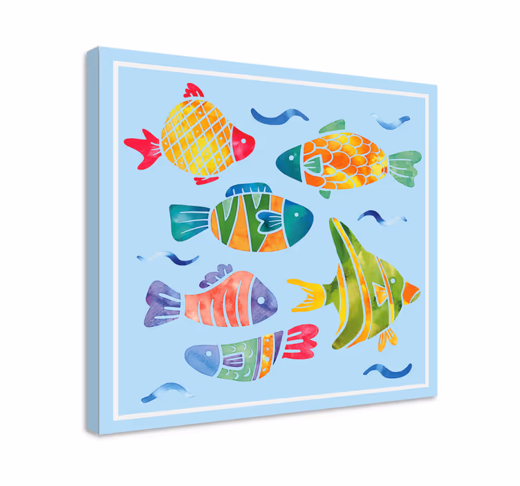 Fish canvas vibrant marine life - TenStickers