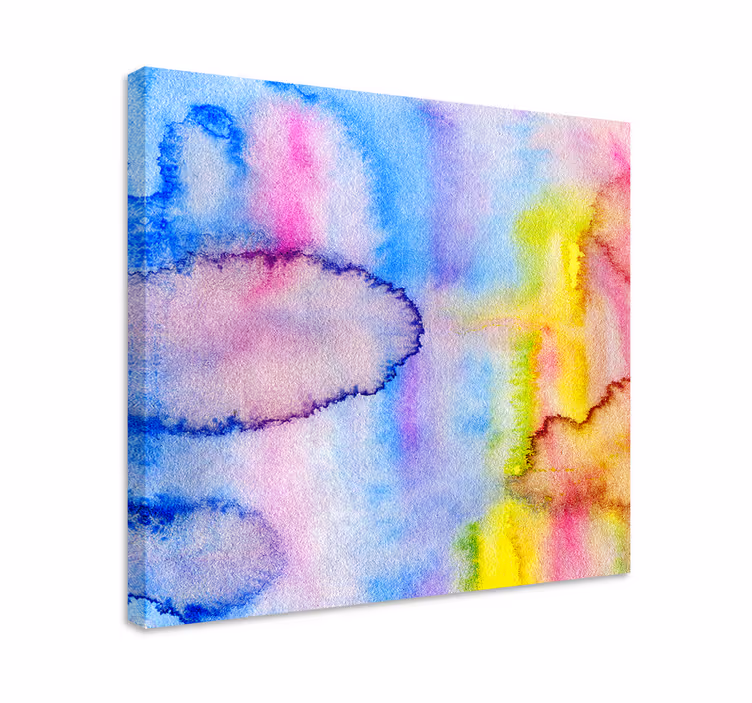Abstract wall art colorful watercolor blends - TenStickers