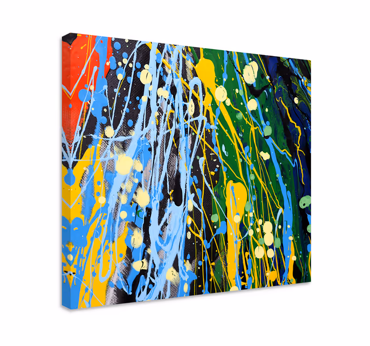 Abstract wall art in bright color splashes - TenStickers