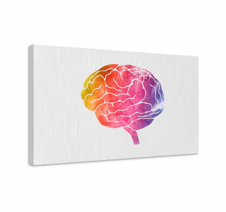 Quote canvas colorful brain artwork - TenStickers