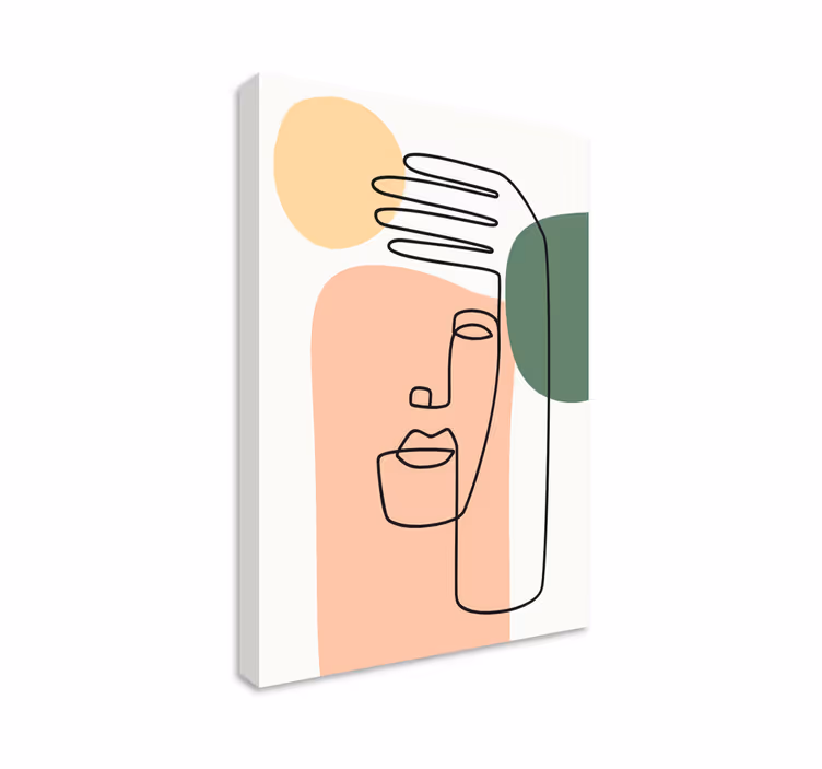 Abstract wall art abstract line face - TenStickers