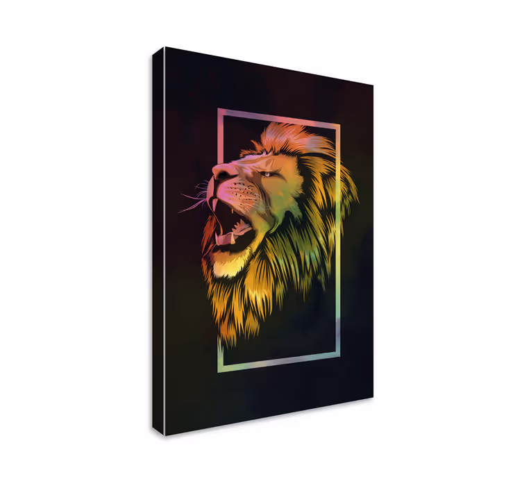 Majestic lion roar animal canvas prints - TenStickers
