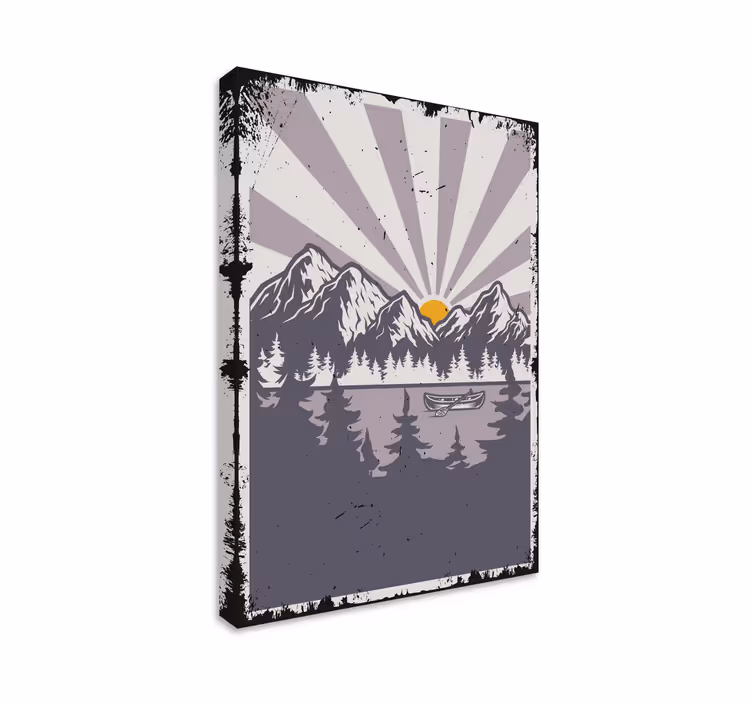 Landscape canvas mountain sunset view - TenStickers
