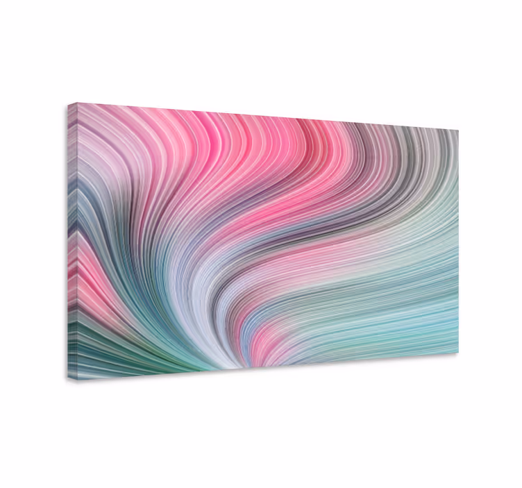 Abstract wall art curving color waves - TenStickers