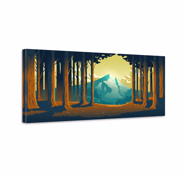 Mountain forest view landscape canvas - TenStickers