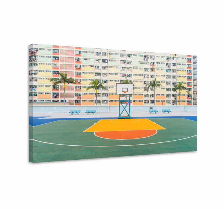 Vibrant baseball court sports canvas art - TenStickers