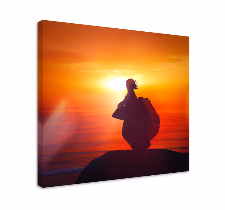 Abstract wall art silhouette at sunset - TenStickers