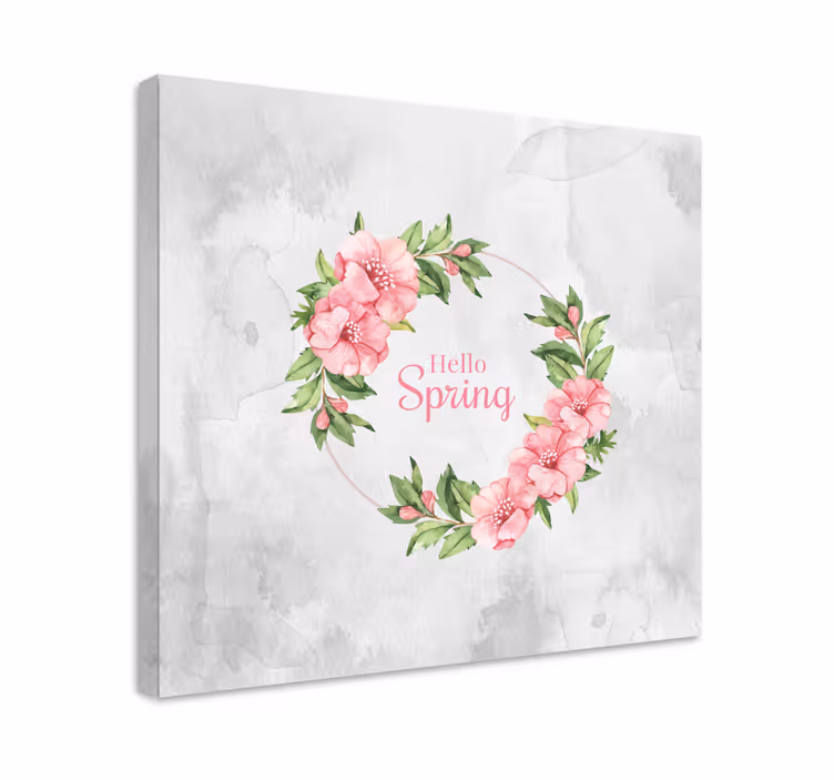 Flowers canvas floral circle card - TenStickers