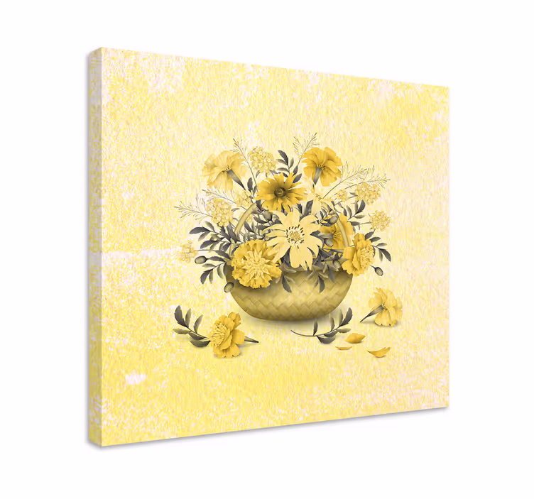 Flowers canvas yellow floral design - TenStickers