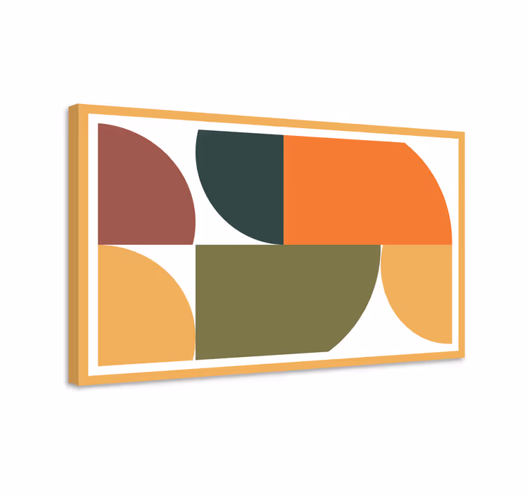 Geometric form composition modern canvas art - TenStickers
