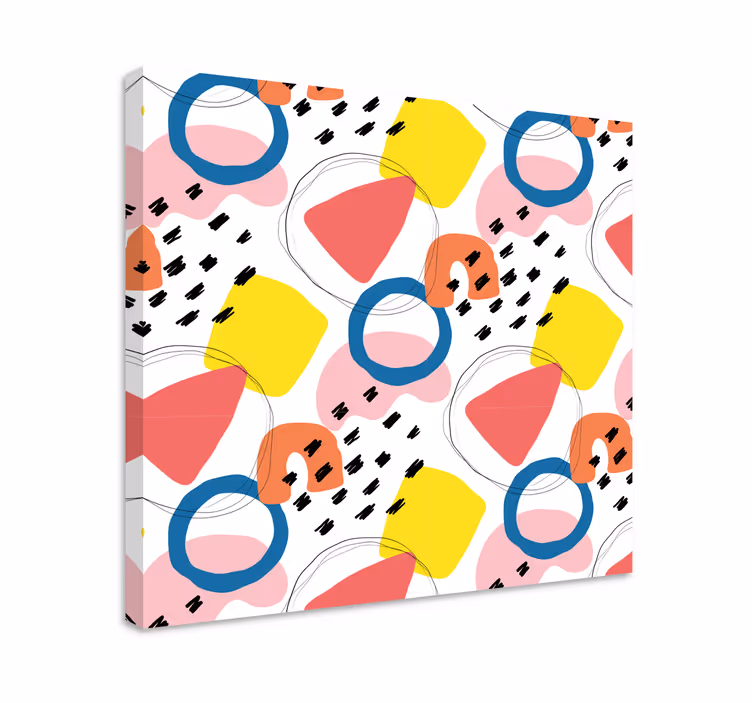 Geometric canvas colorful abstract forms - TenStickers