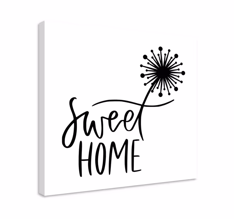 Sweet Home Dandelion quote canvas - TenStickers