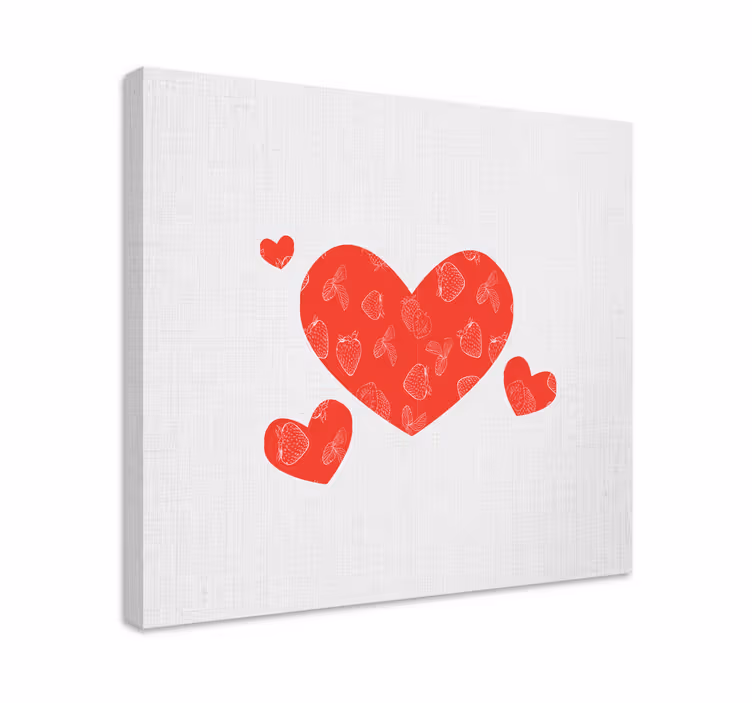 Heart Pattern On White Background Canvas - TenStickers