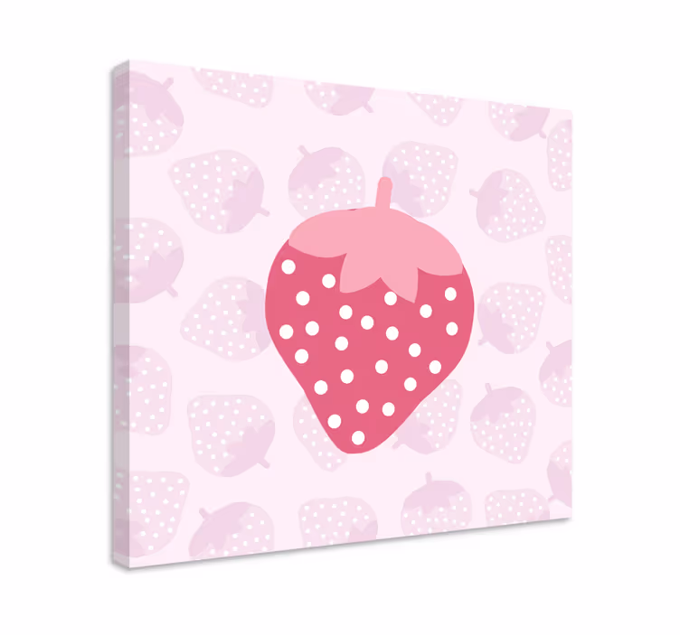 Fruit canvas wall art big strawberry design - TenStickers