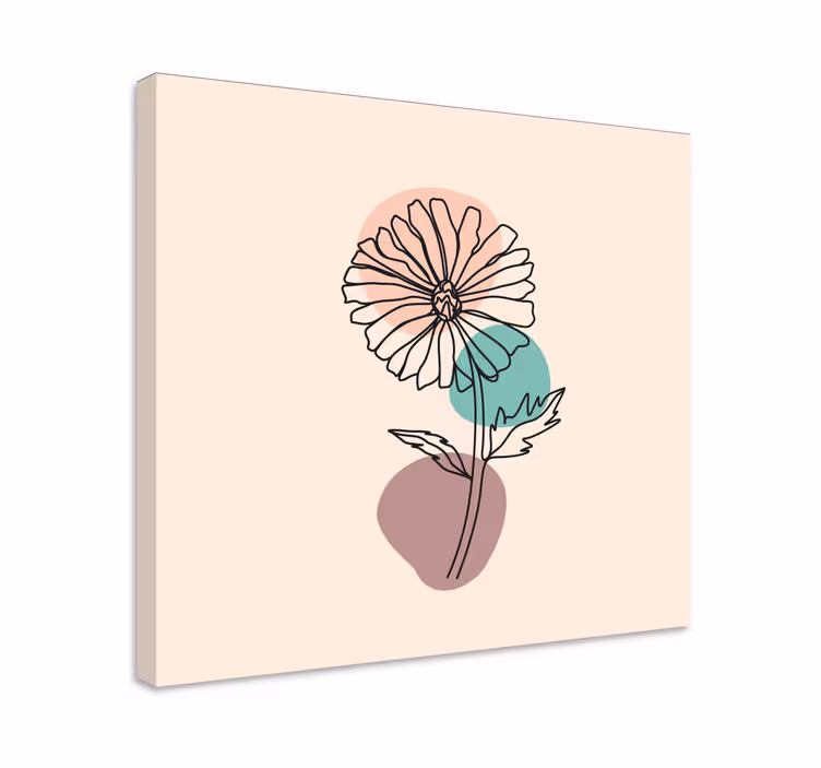 Flowers canvas single flower outline art - TenStickers