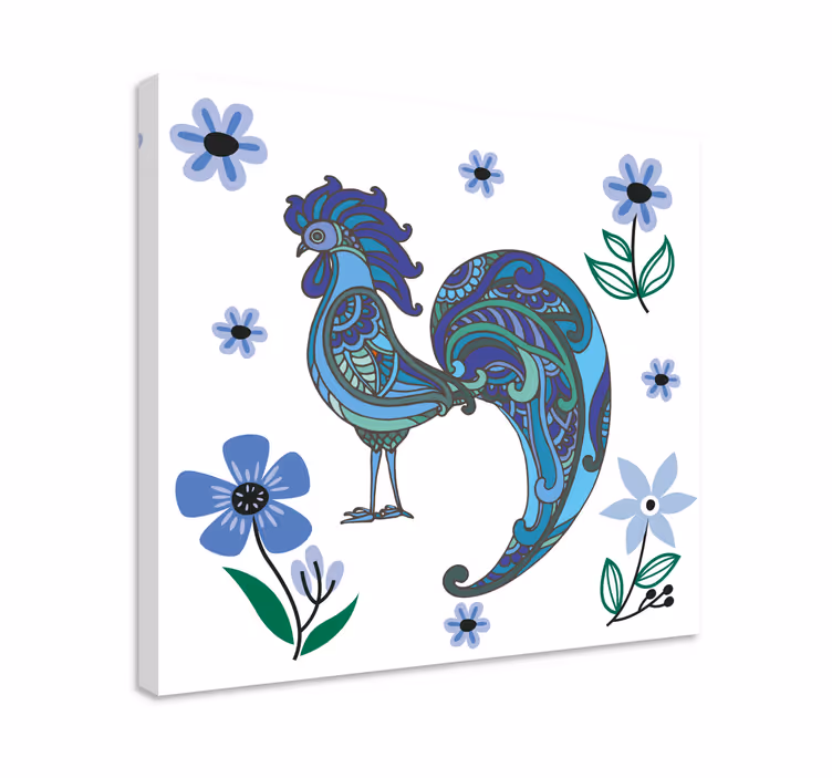 Animal canvas wall art colorful rooster sculpture - TenStickers