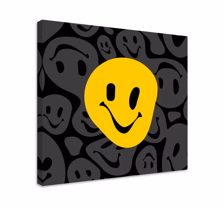 Happy emoji smiley face canvas - TenStickers