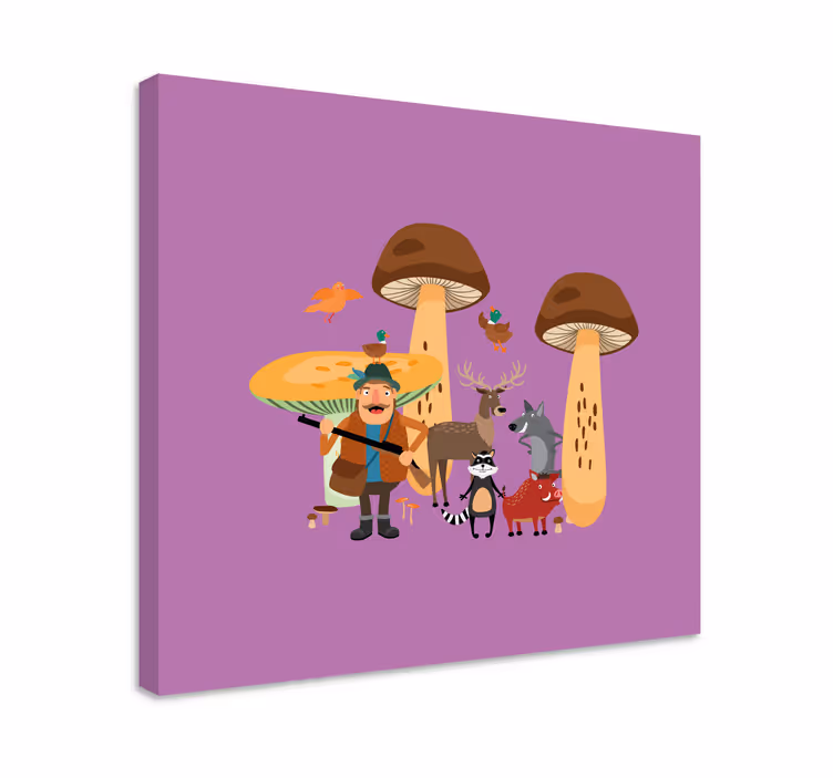 Animal canvas wall art forest adventure team - TenStickers