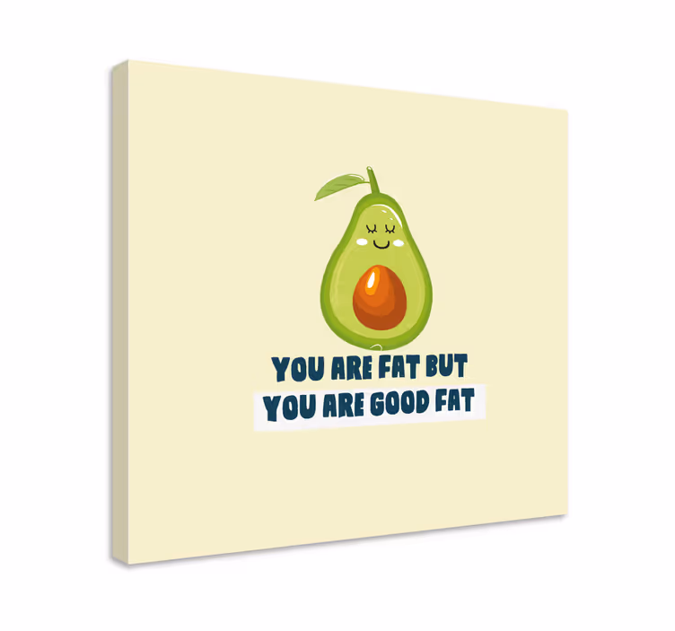 Fruit canvas wall art happy avocado design - TenStickers