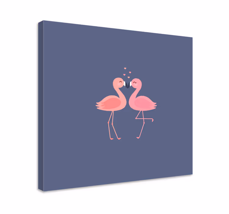 Flamingos forming a heart Entrance canvas art - TenStickers