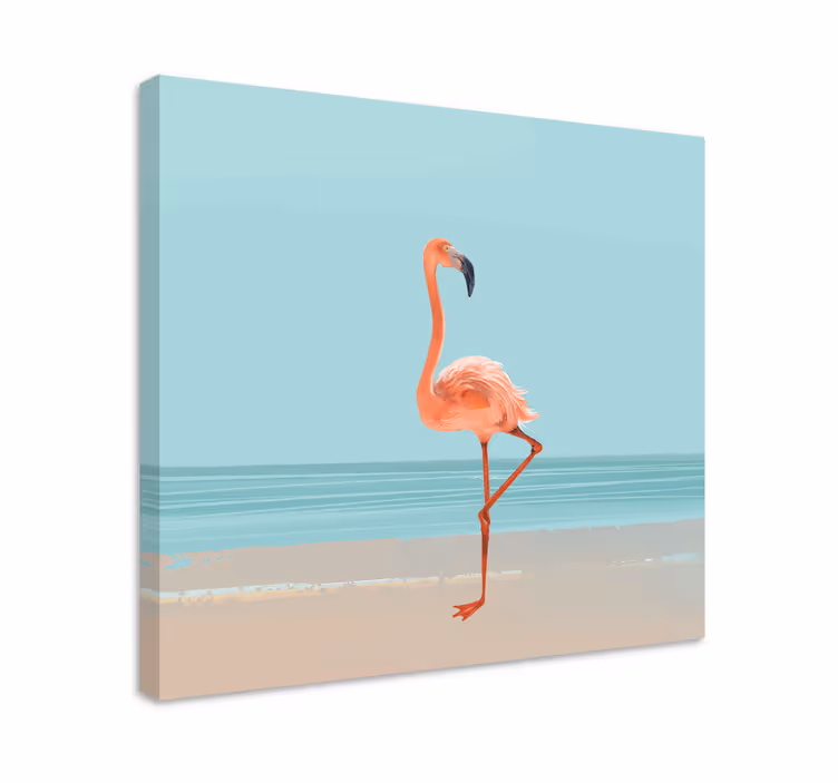 Bird canvas wall art graceful flamingo pose - TenStickers