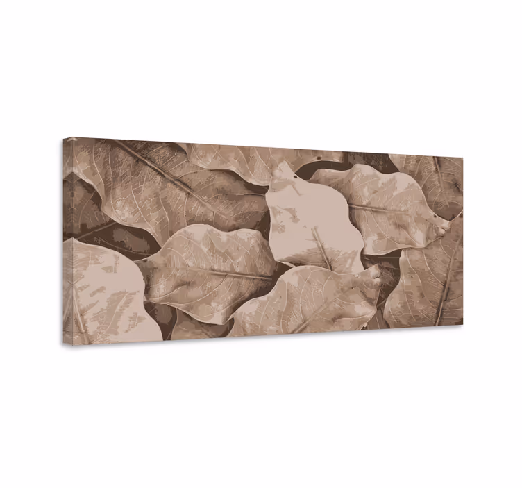 Layered Botanical Leaves Flowers  canvas - TenStickers