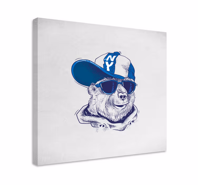 Animal canvas wall art cool bear style - TenStickers