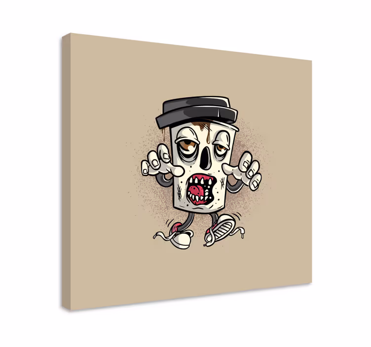 Video game canvas art zombie garbage bin - TenStickers