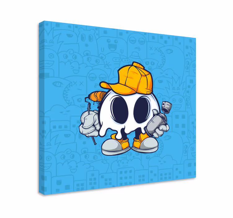 Canvas character cute ghost artist - TenStickers