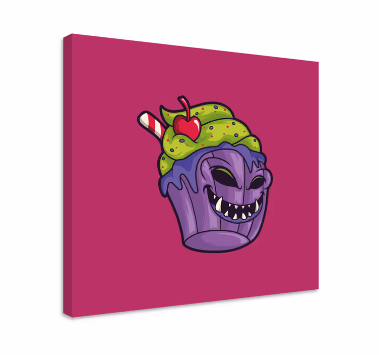 Menancing cupcake creature quote inspirational canvas - TenStickers