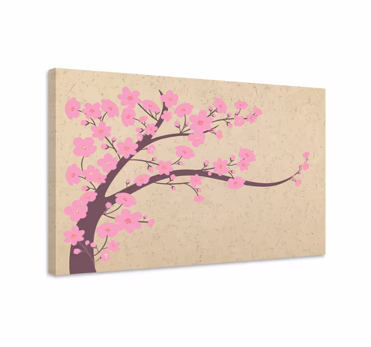 Cherry blossom branch flowers canvas - TenStickers