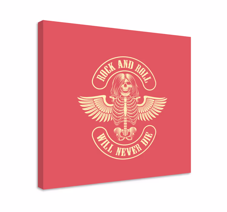 Retro canvas rock legend skeleton - TenStickers