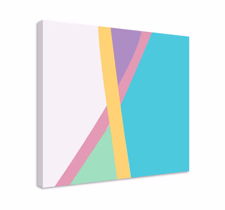 Geometric colorful interplay abstract wall art - TenStickers