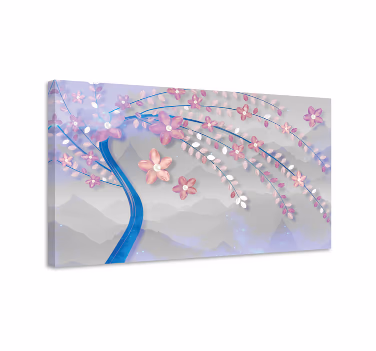 Sakura blossom bough flowers canvas - TenStickers