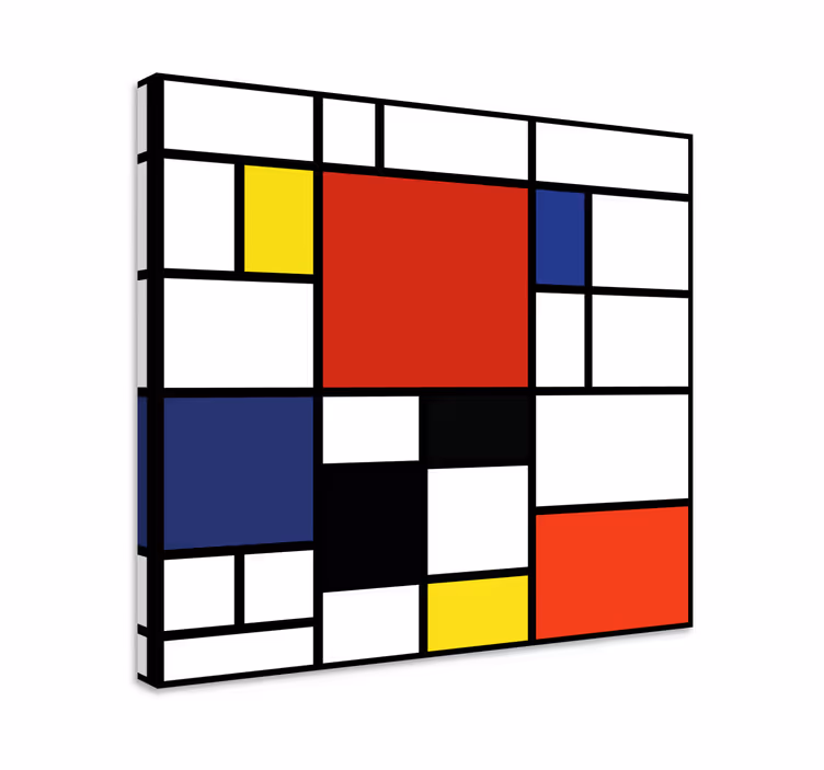 Abstract wall art in geometric color blocks - TenStickers
