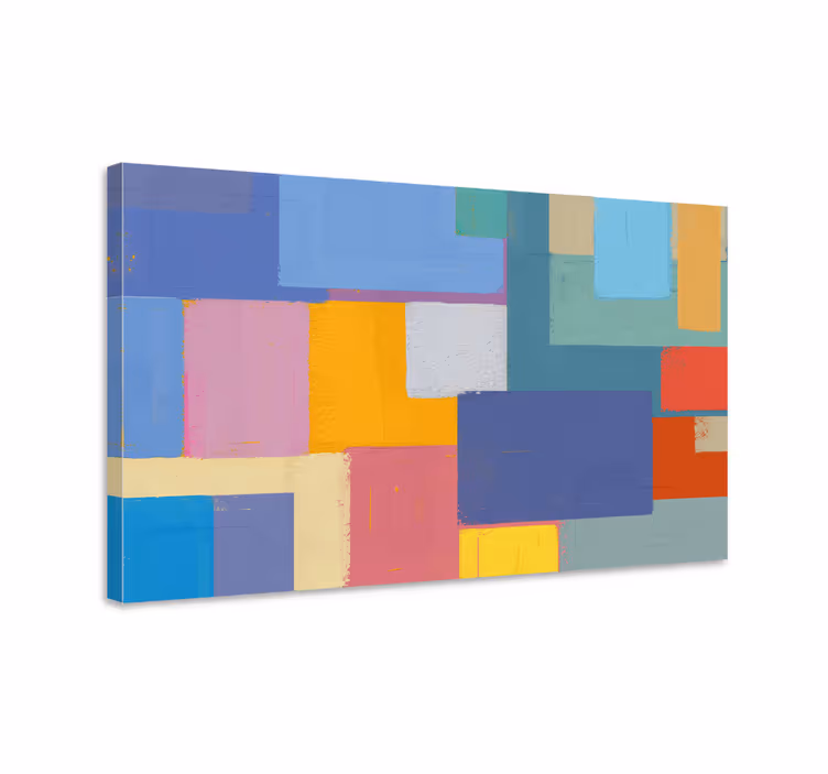 Abstract wall art vibrant geometric shapes - TenStickers