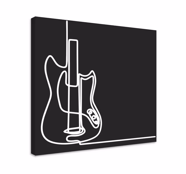 Music canvas art electric guitar silhouette - TenStickers